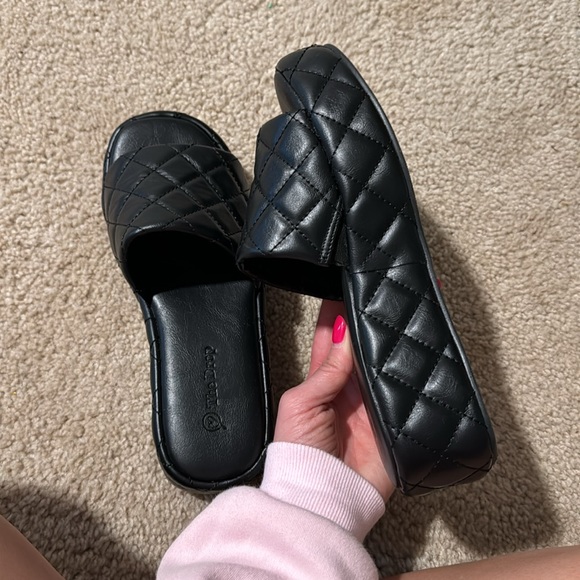 Quilted Platform Mules - Picture 2 of 3